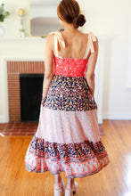 Load image into Gallery viewer, Vacay Vibes Orange Floral Smocked Tube Top Tiered Maxi Dress