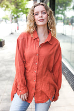 Load image into Gallery viewer, Everyday Rust Button Down Sharkbite Cotton Tunic Top