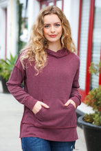 Load image into Gallery viewer, A New Day Burgundy Mineral Wash Rib Knit Hoodie
